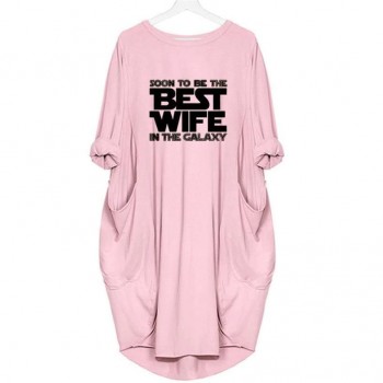 New Arrival T-Shirt For Women The Best Wife In The Galaxy Pocket Tshirt Tops Harajuku T-Shirt Female Streetwear free shipping